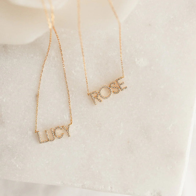 Pave Name Necklace