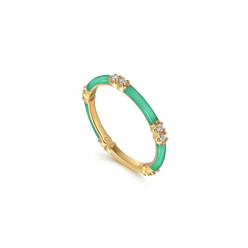The Lucky Bamboo Ring (Crimson Red & Yellow Gold Edition)