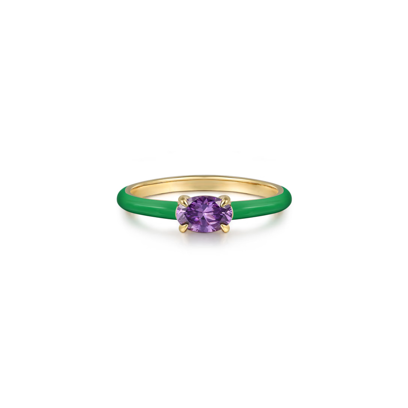 The Petite Pavilion Ring (Amethyst Purple & Mint Green Edition)