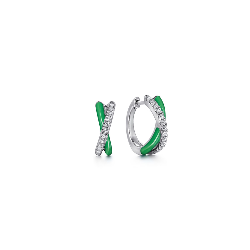 The Crossroads Huggies (Chrome Green & Pave Moissanite Edition)