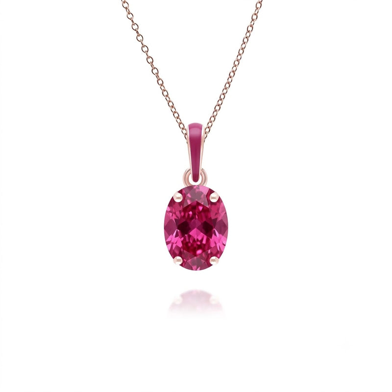 Lumina Oval-Cut Enamel Pendant Necklace (Sky Blue Edition)