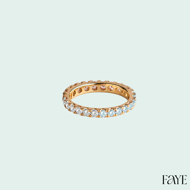White Candy Pave Eternity Ring (Gold)