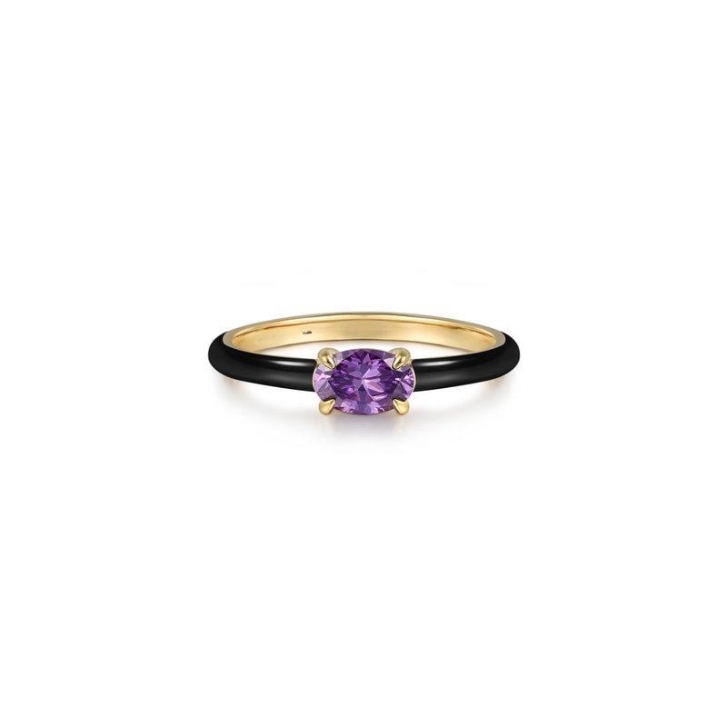 The Petite Pavilion Ring (Amethyst Purple & Chrome Red Edition)