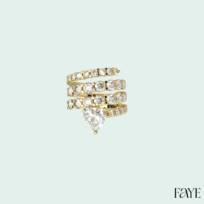 Infinite Heart Spiral Ring (Gold)