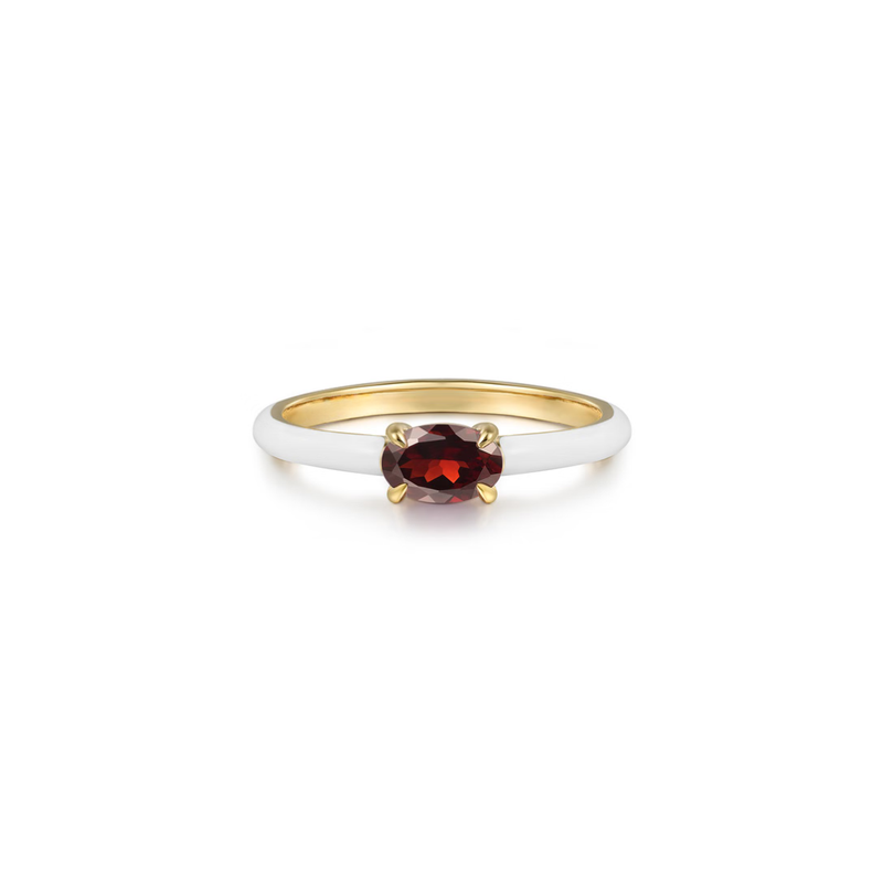The Petite Pavilion Ring (Peridot Green & White Edition)