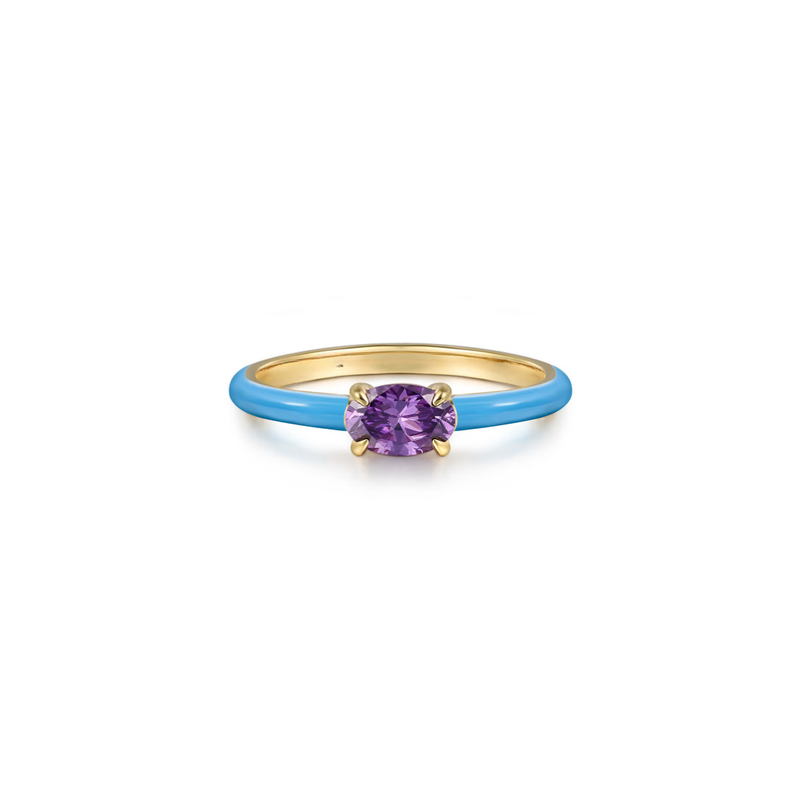 The Petite Pavilion Ring (Amethyst Purple & Chrome Red Edition)