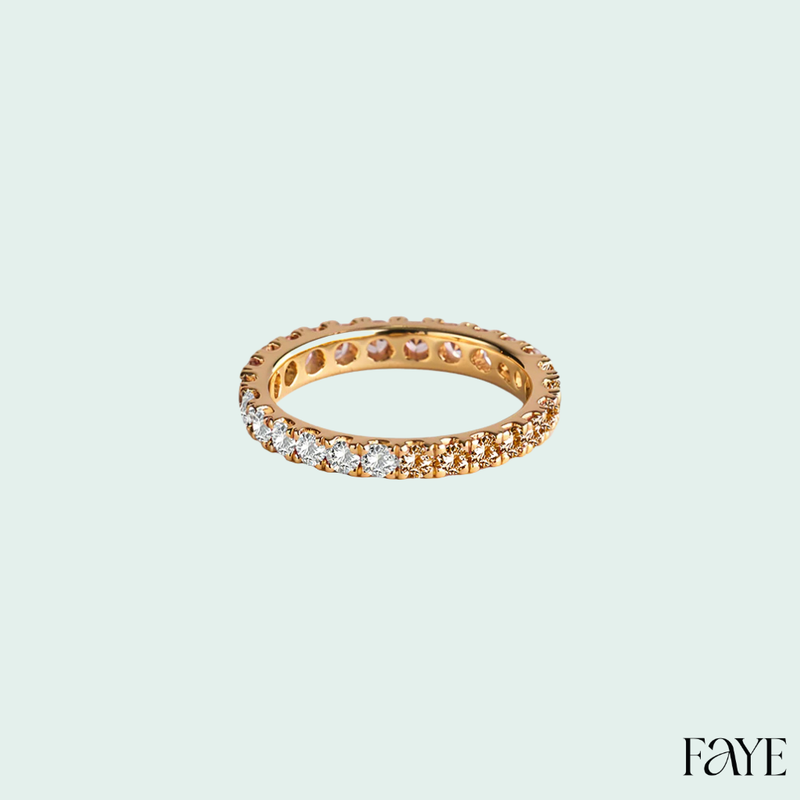 White Candy Pave Eternity Ring (Gold)