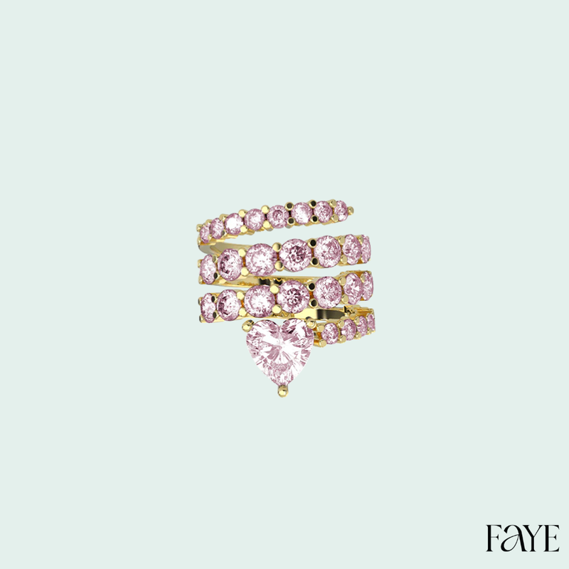 Infinite Heart Spiral Ring (Gold)