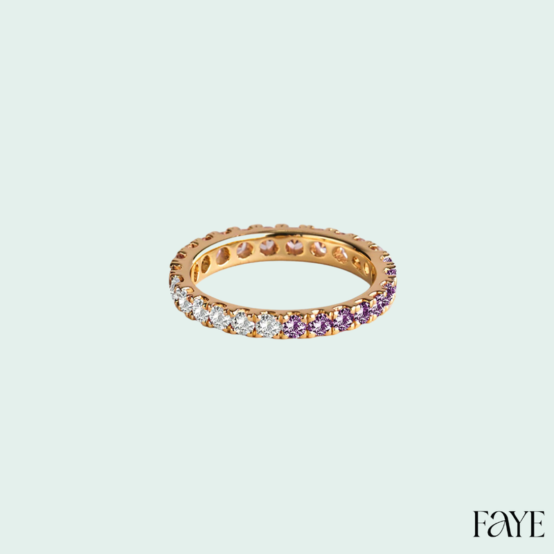 White Candy Pave Eternity Ring (Gold)