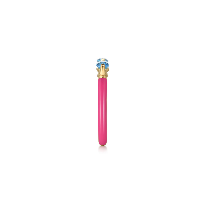The Capri Kiss Ring (Aquamarine & Magenta Pink Edition)