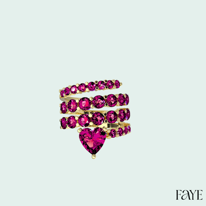 Infinite Heart Spiral Ring (Gold)