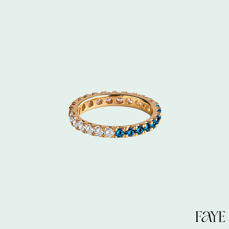 White Candy Pave Eternity Ring (Gold)