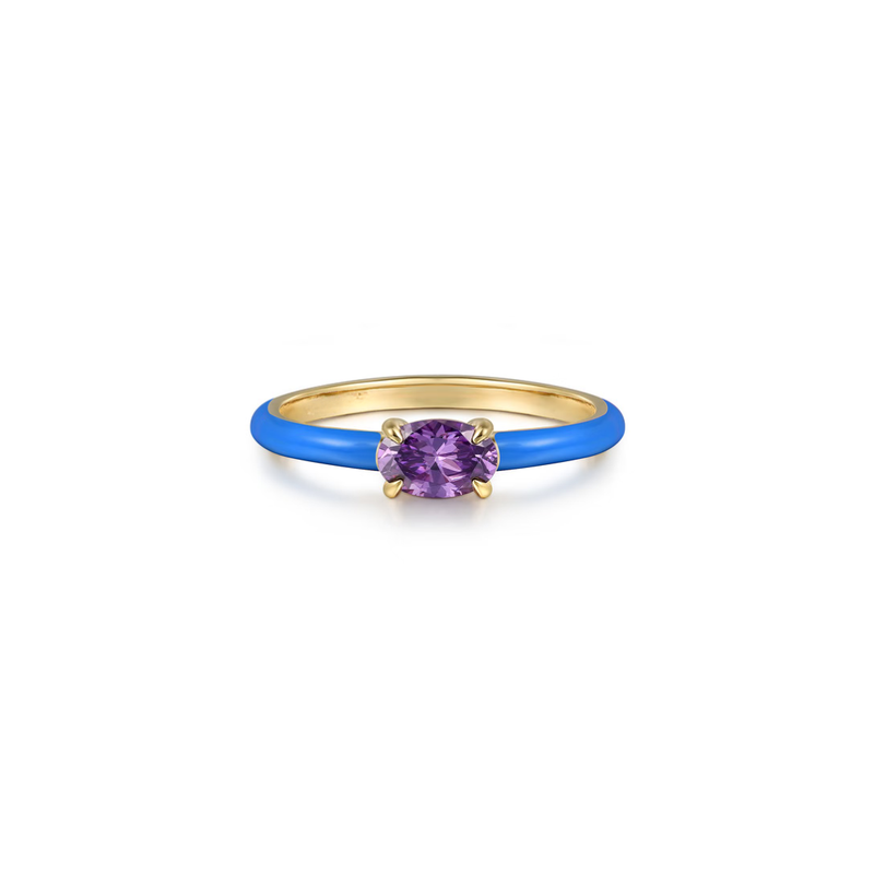 The Petite Pavilion Ring (Amethyst Purple & Chrome Red Edition)