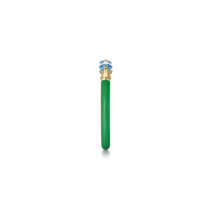 The Capri Kiss Ring (Aquamarine & Chrome Green Edition)