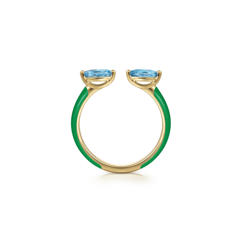 The Capri Kiss Ring (Aquamarine & Chrome Green Edition)