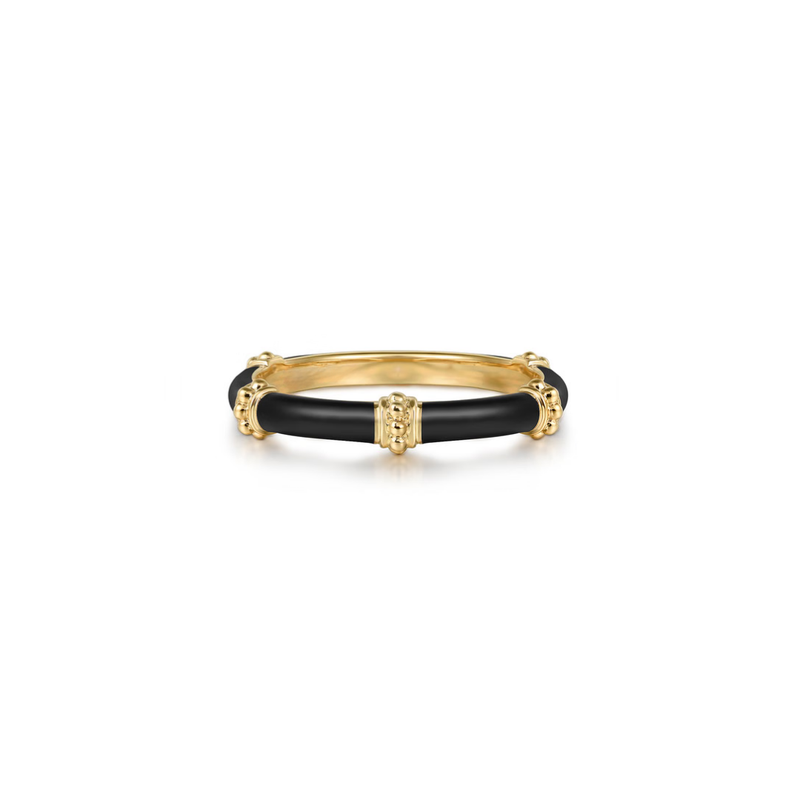 The Bamboo Node Ring (Black & Yellow Gold Edition)
