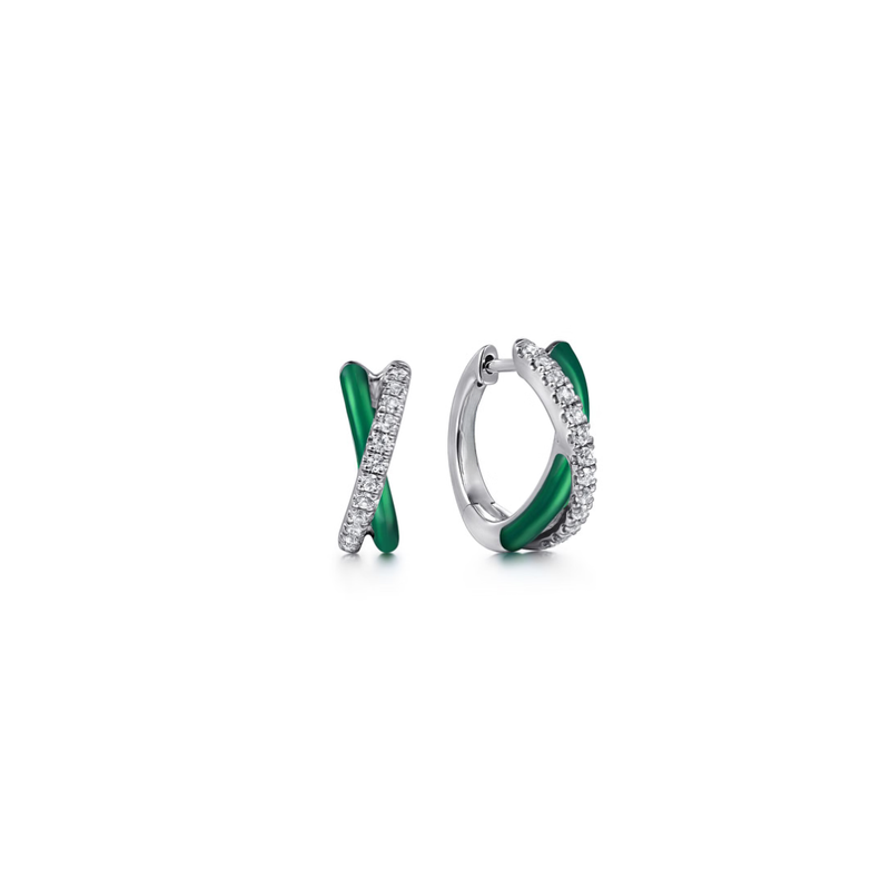 The Crossroads Huggies (Chrome Green & Pave Moissanite Edition)