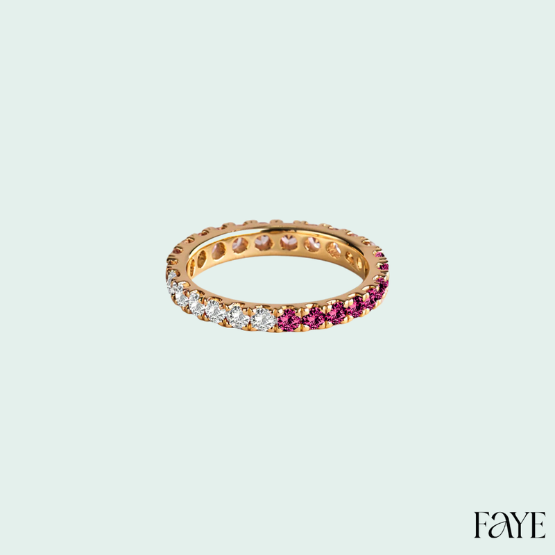 White Candy Pave Eternity Ring (Gold)