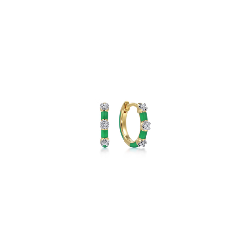 The Bamboo Node Huggies (Mint Green & Yellow Gold Edition)