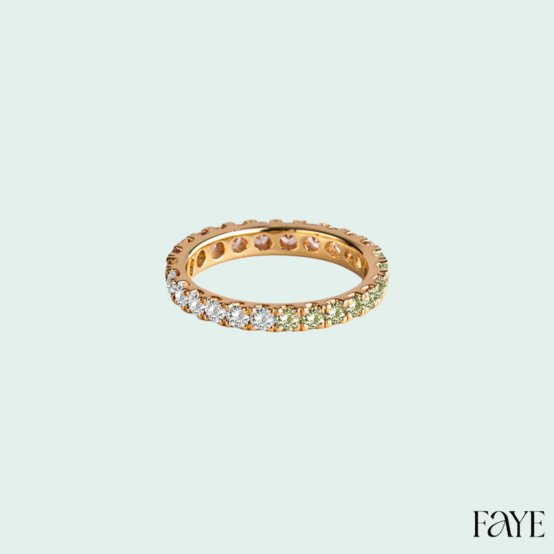 White Candy Pave Eternity Ring (Gold)