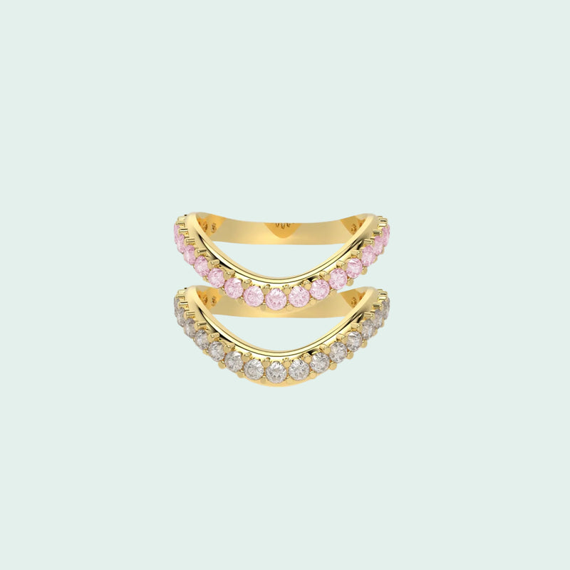 Liquid Tide Dual Band Pavé Ring