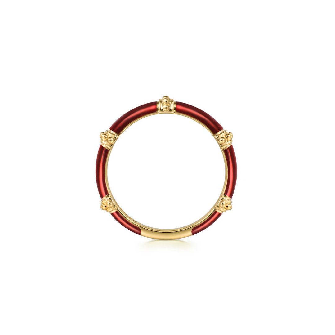The Bamboo Node Ring (Chrome Green & Rose Gold Edition)