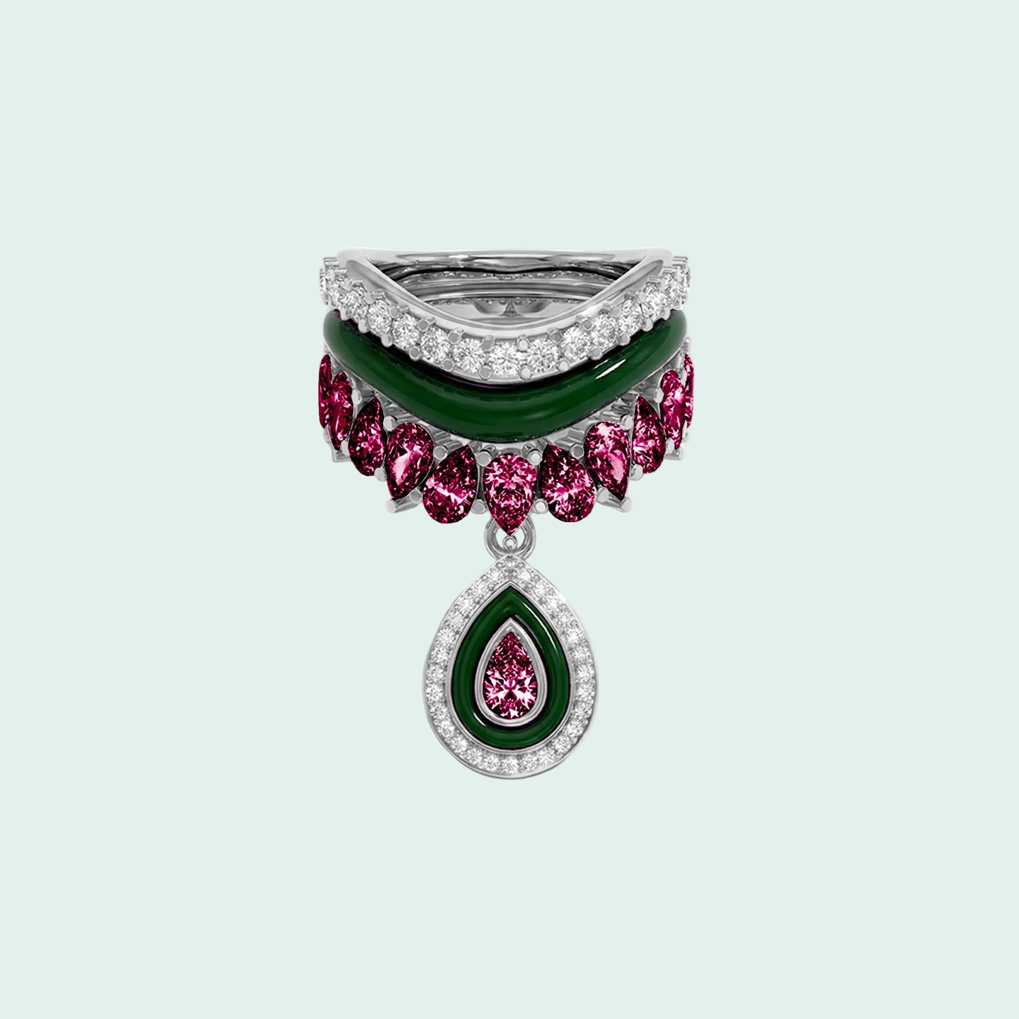 Varna-Volt-Silver Trio Ring Stack