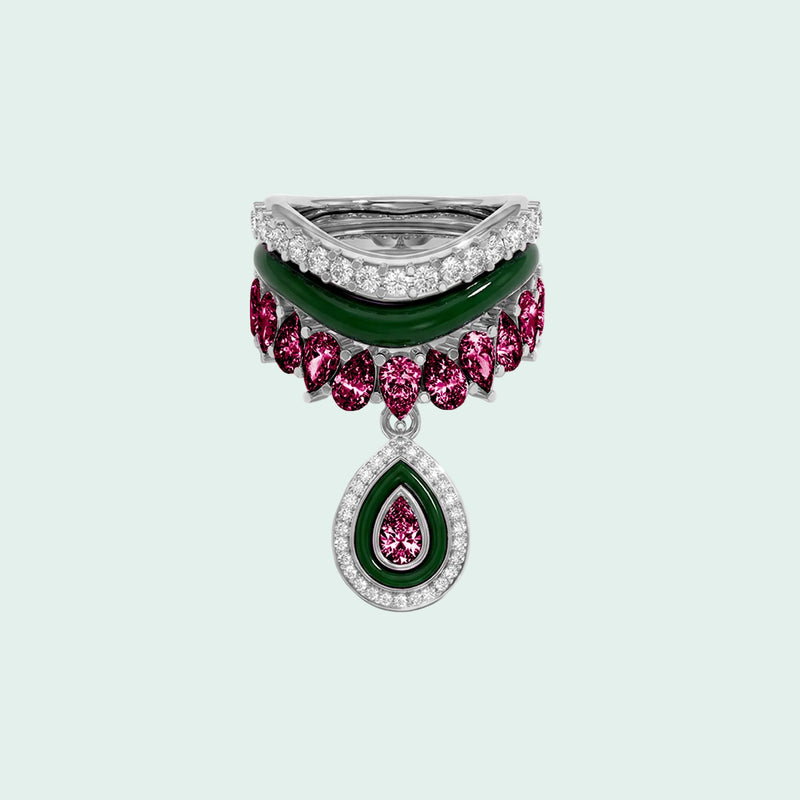 Varna-Volt-Silver Trio Ring Stack