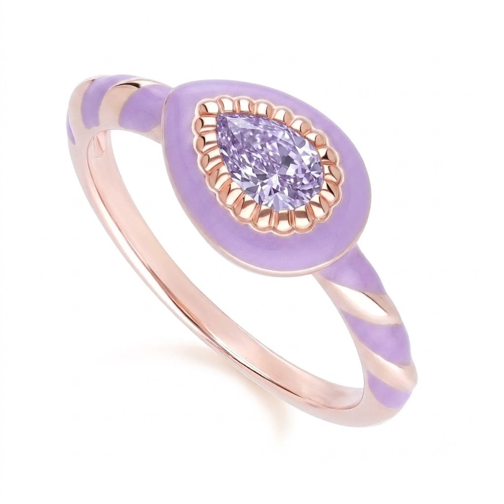 Lumina Spiral Enamel Ring (Lavender Edition)