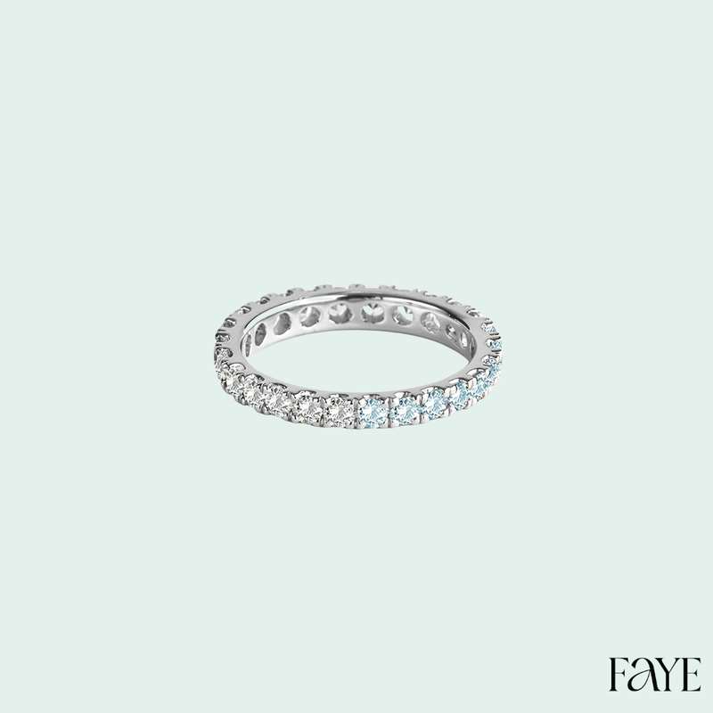 white candy pave eternity  (silver)