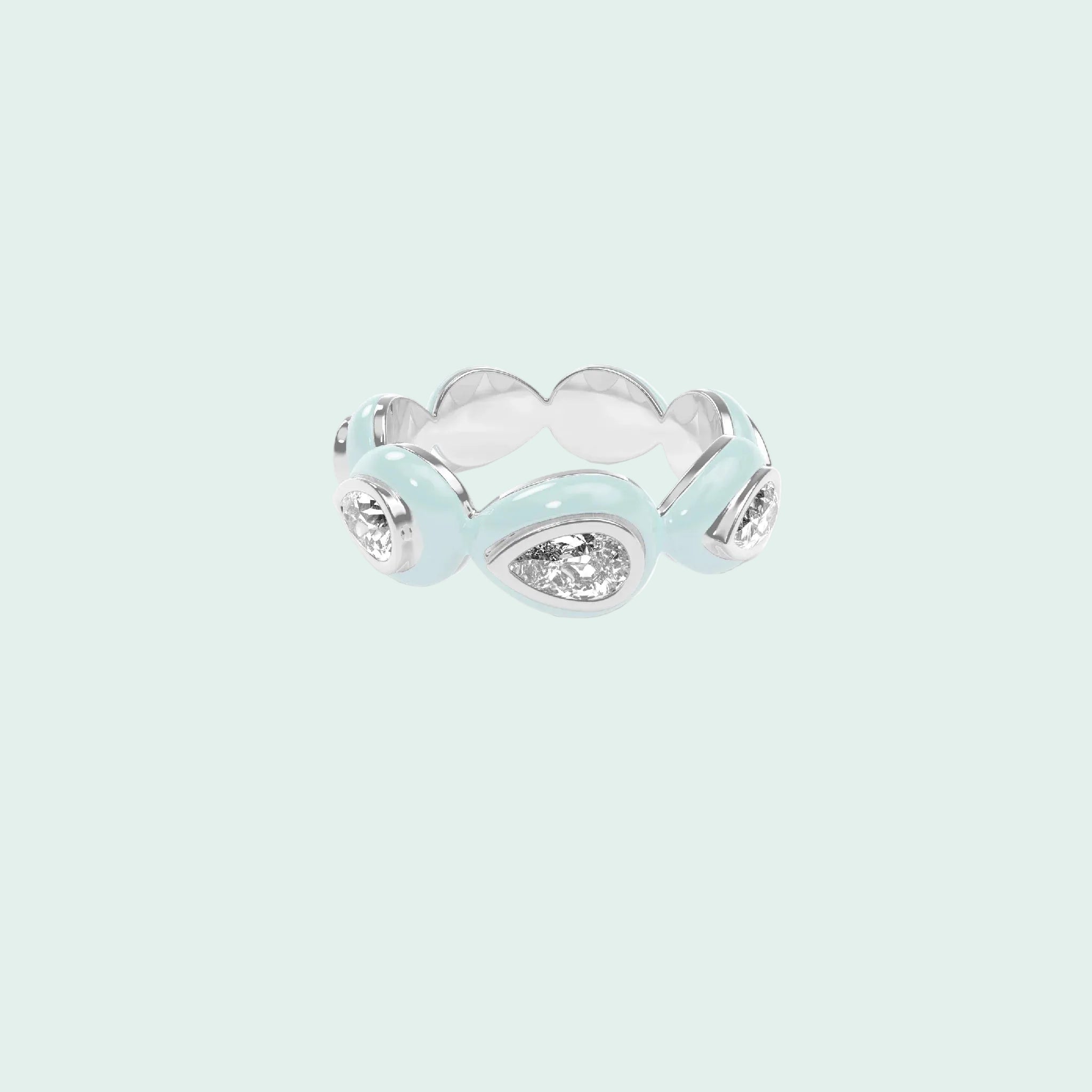 Liquid Tide Teardrop Ring (SILVER)
