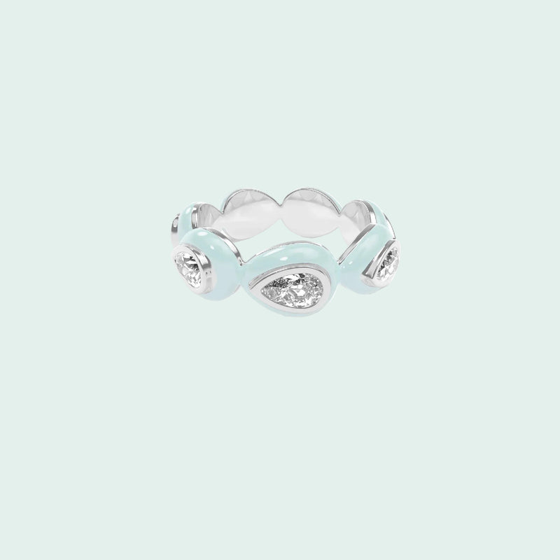 Liquid Tide Teardrop Ring (SILVER)