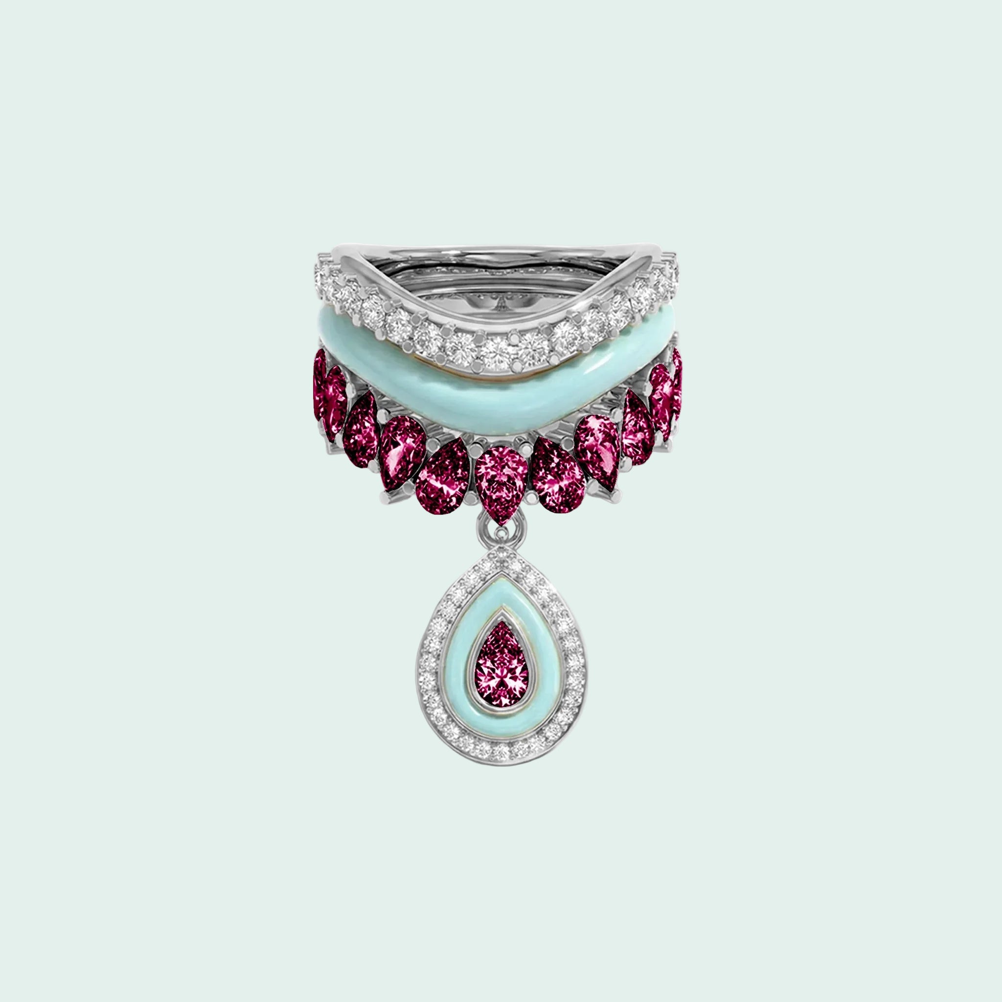 Varna-Volt-Silver Trio Ring Stack