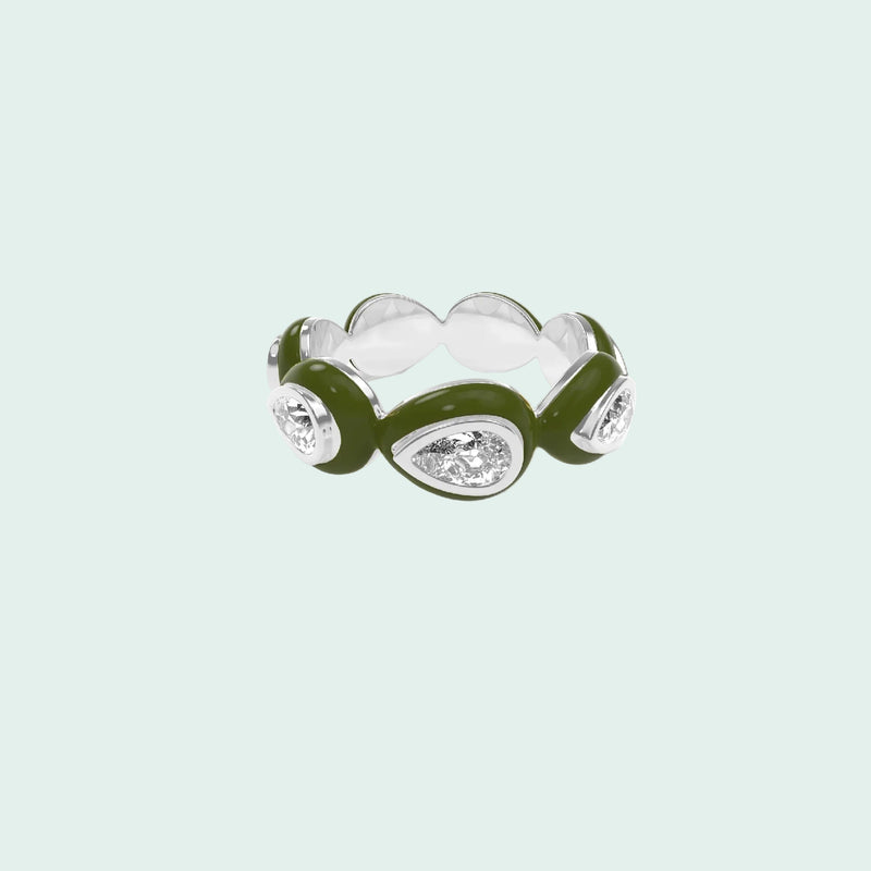 Liquid Tide Teardrop Ring (SILVER)