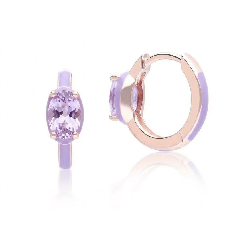 Azure Arc Round-Cut Swirl Enamel Huggie Earrings (Sky Blue Edition)