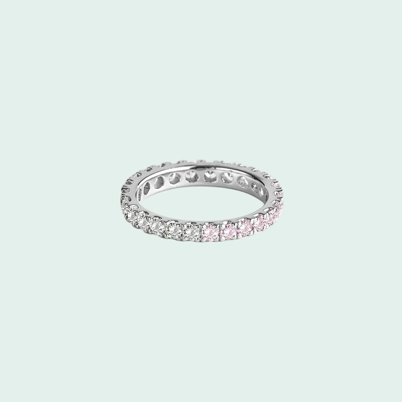 white candy pave eternity  (silver)