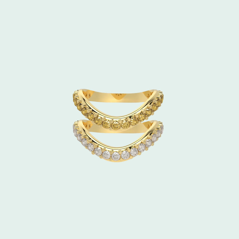 Liquid Tide Dual Band Pavé Ring