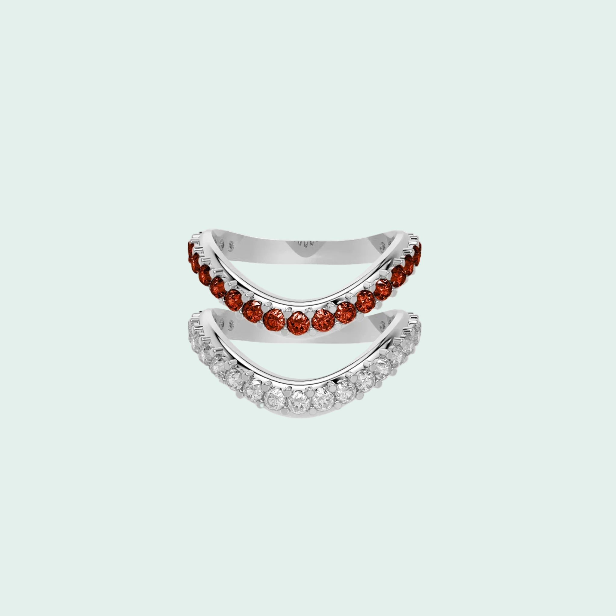 Liquid Tide Dual Band Pavé Ring