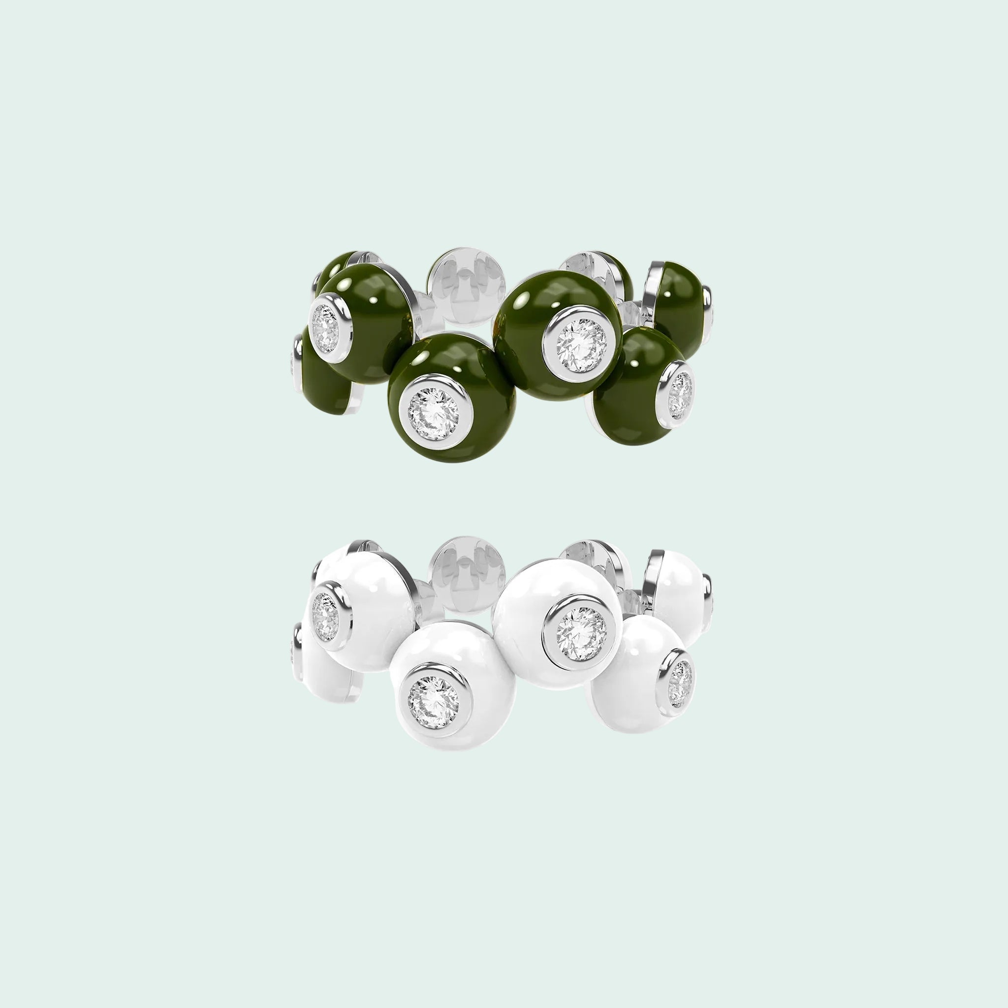 The Dopamine Overdose-Silver Ring set of 2