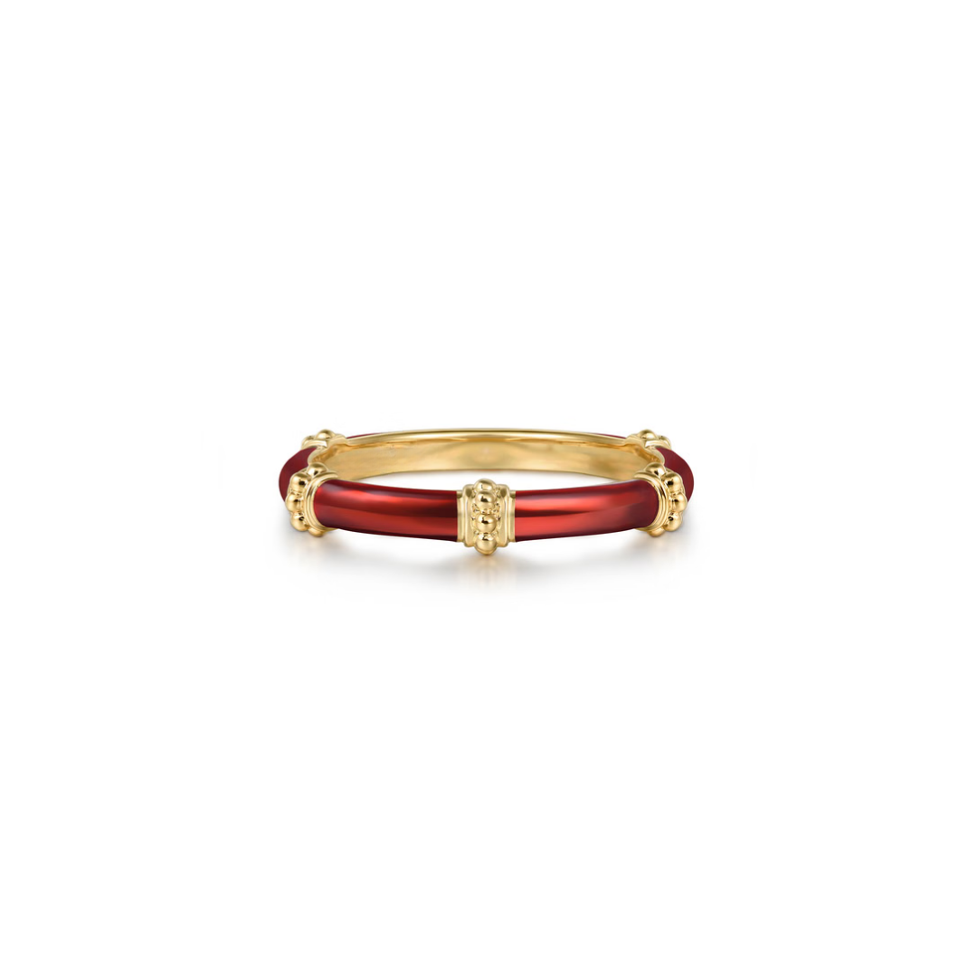 The Bamboo Node Ring (Chrome Green & Rose Gold Edition)