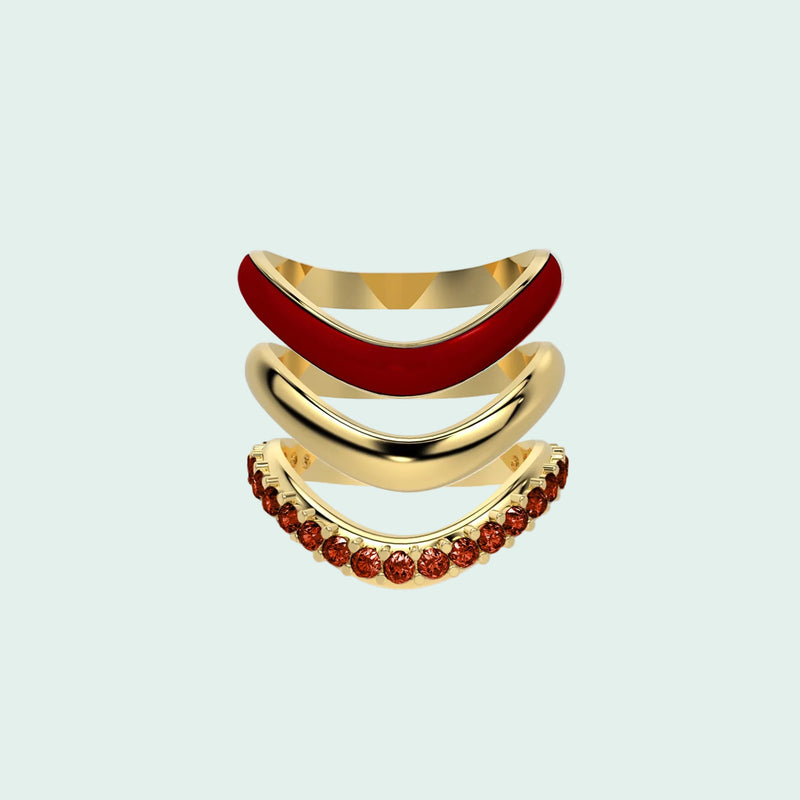 The Sugar Echo-Gold Ring Trio