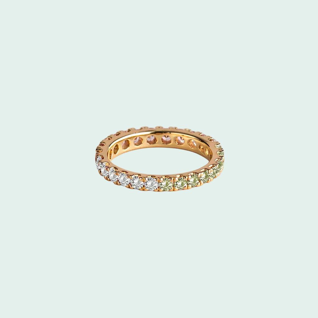 white candy pave eternity (gold)