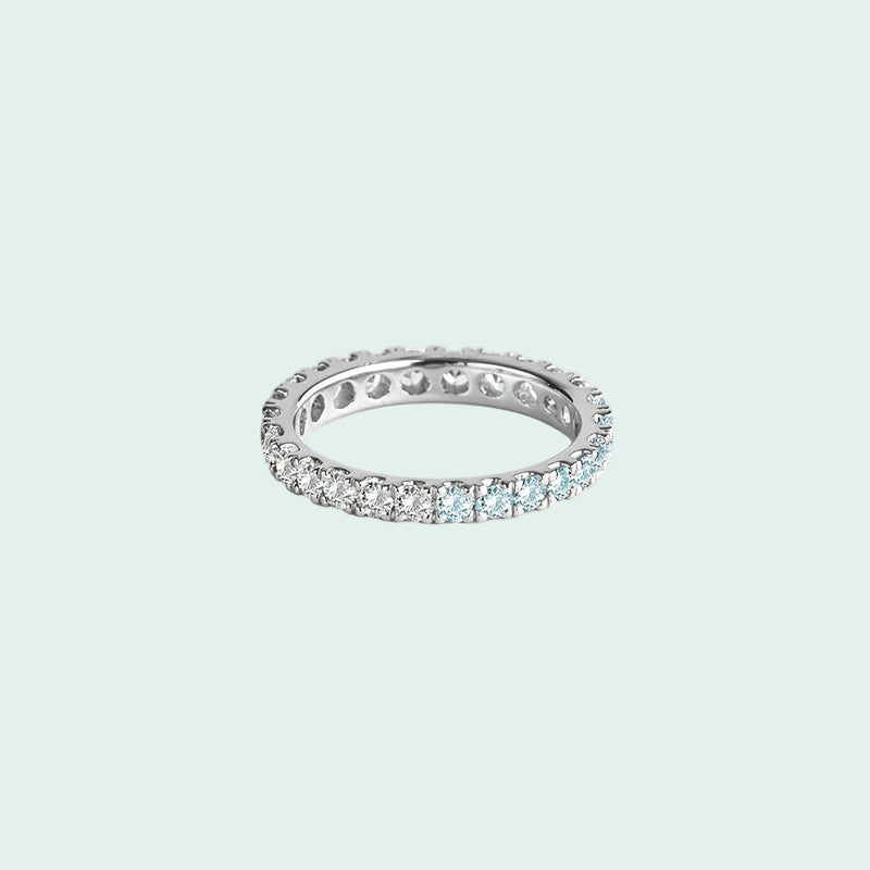 white candy pave eternity  (silver)