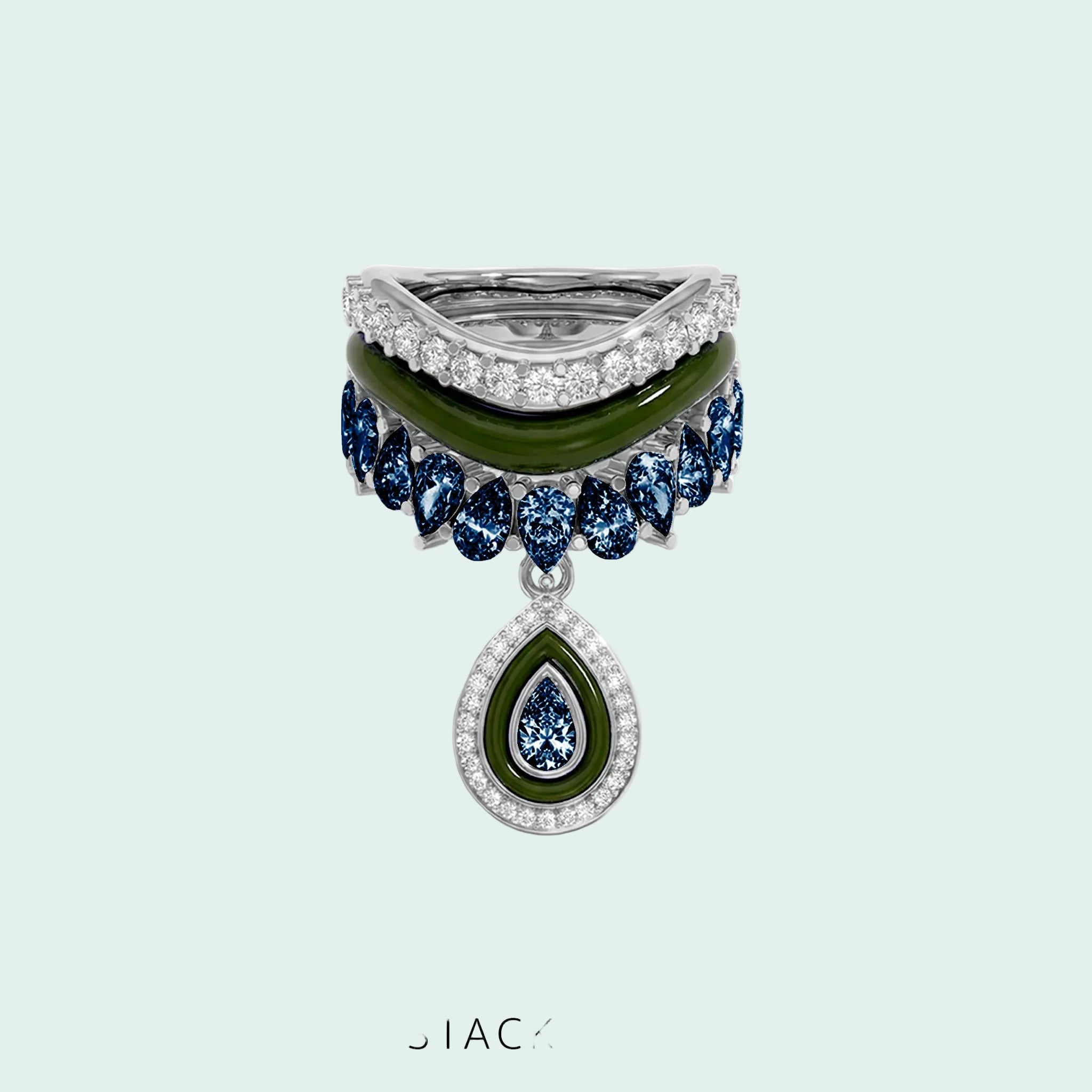 Varna-Volt-Silver Trio Ring Stack