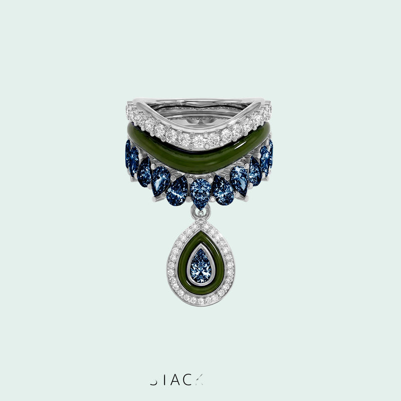 Varna-Volt-Silver Trio Ring Stack