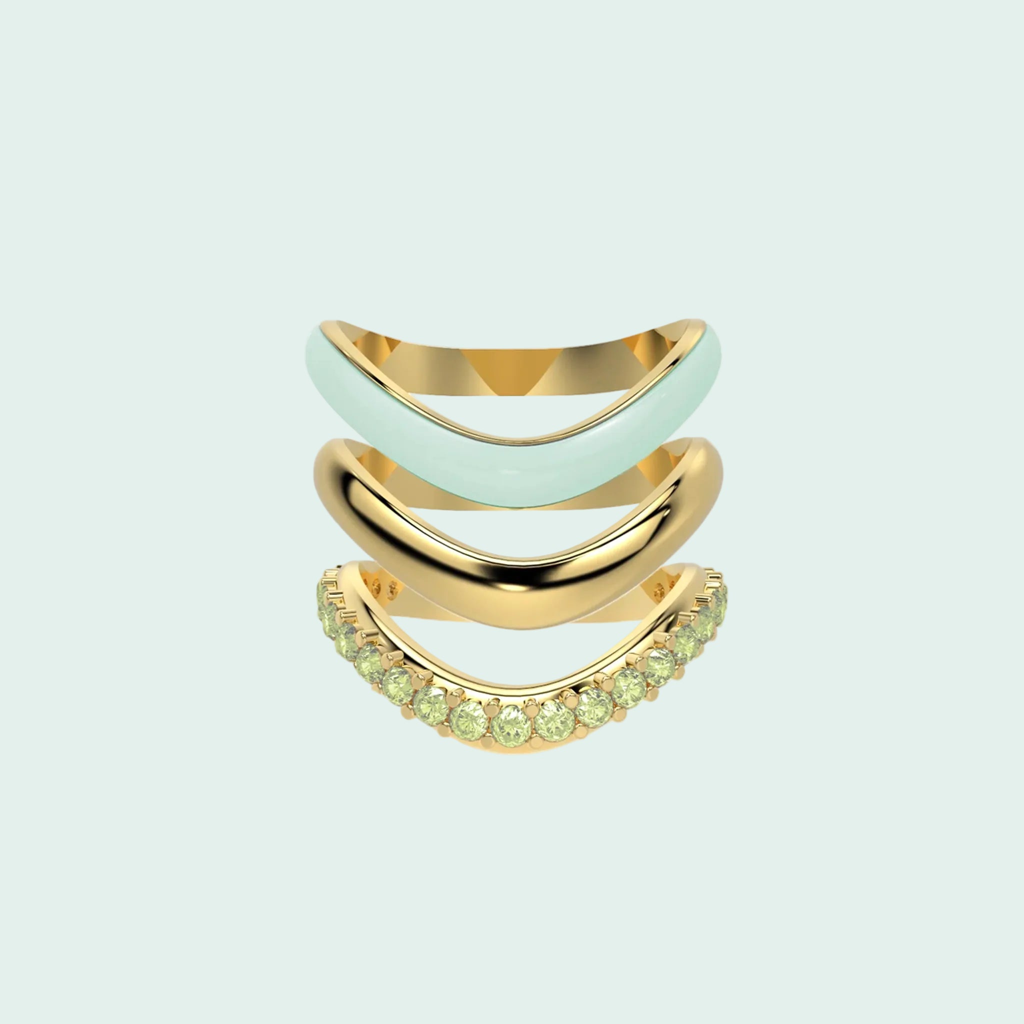 The Sugar Echo-Gold Ring Trio