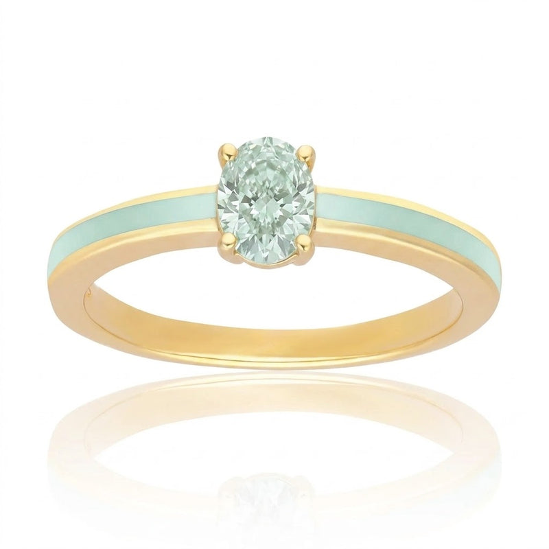 Lumina Emerald-Cut Enamel Ring ( Fuchsia Edition)