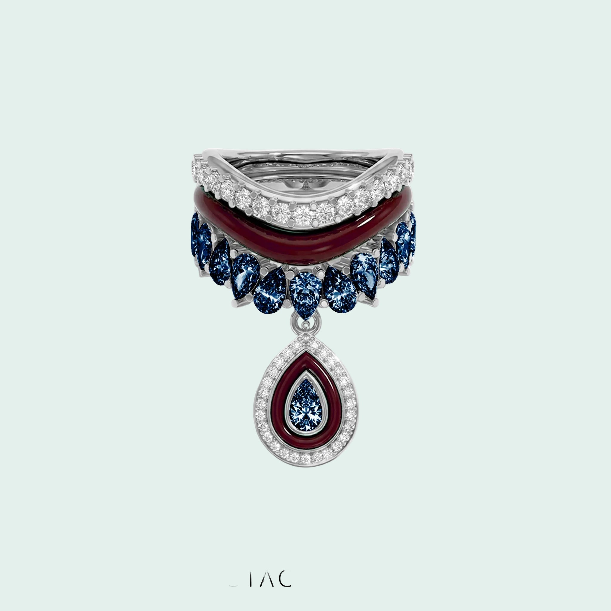 Varna-Volt-Silver Trio Ring Stack
