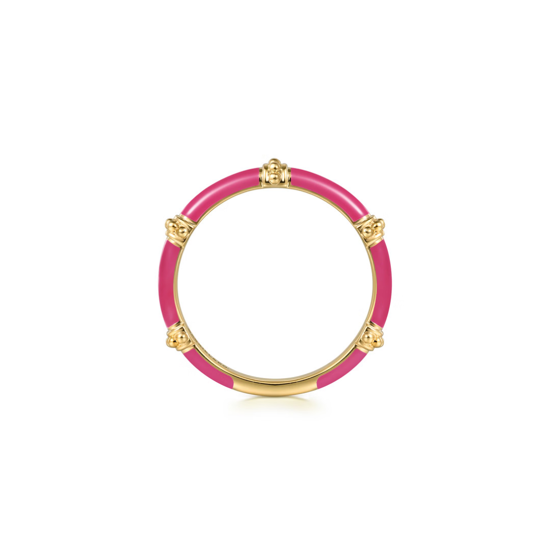 The Bamboo Node Ring (Chrome Green & Rose Gold Edition)