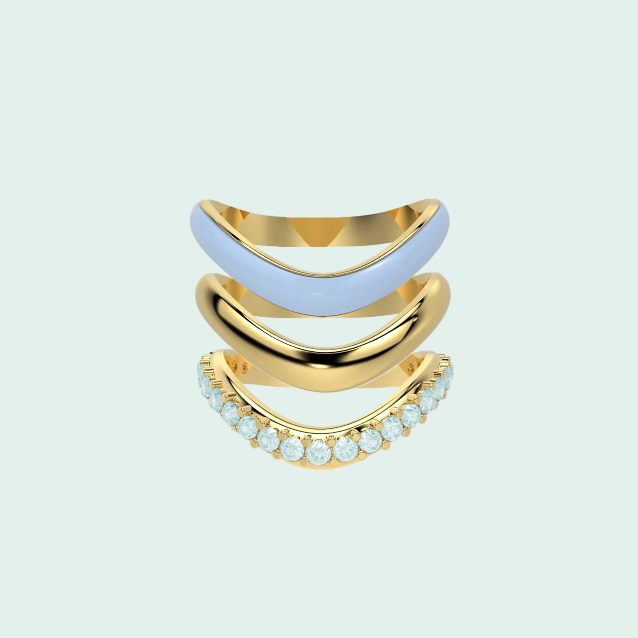 The Sugar Echo-Gold Ring Trio